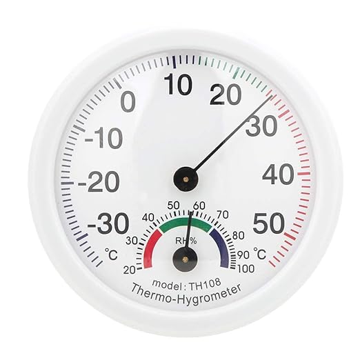 Temperature Humidity Meter, Household Indoor Temperature Humidity Monitor Meter High Thermometer Hygrometer Measure Tool, Digital Thermometers (TH108 White) by Fafeicy