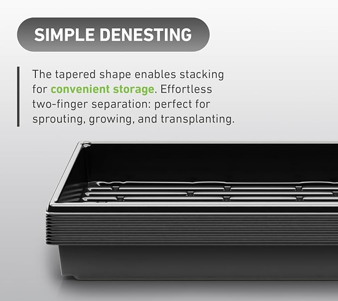 10x20 Inch Black Plastic 50 Pack Plant Propagation Tray – Growing Trays for Garden, Planting, Seedling, Soil & Hydroponic Horticulture - Microgreen Trays Grow Plants - No Drain Holes - Image 6