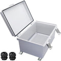 Waterproof Outdoor Electrical Box Junction Box Weatherproof IP67 ABS Plastic Enclosure Switch Router Project Box with Mounting Plate with Wall Bracket 2 Cable Glands Grey 11.1" x 7.48" x 5.5" by YETLEBOX