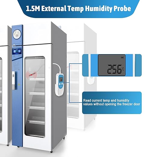 Tzone Temperature Humidity Data Logger with Probe,Digital Humidity Logger USB Temp Recorder 34560 Groups,Industrial Data Logger Thermometer with Auto PDF&CSV Report for Freezer Refrigerator RH Monitor - Image 5