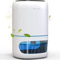 Small Dehumidifiers for Bedroom w/Air Purifying Function, 1000 ml/35 oz for 2500 Cubic Feet (260 sq ft) with 7 Colorful LED Lights Timer Set Negative Ions Below 30 dB, Auto Shut-Down by HoomaceLivingHall
