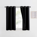 NICETOWN 100% Blackout Curtain 45 inches Length, 2 Thick Layers Completely Blackout Window Treatment Thermal Insulated Lined Drape for Basement Window (Black, 1 Piece, 42 inches Width Each Panel) by NICETOWN