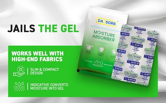 DAVSORB Dehumidifier Room Moisture Absorber - Jumbo Large Pack of 10, 100g Each Sachet for Home, Electronic Items, Wardrobe & Shoe Racks | Fights Excess Moisture - Image 4