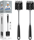 MR.SIGA Long Handle Bottle Brush, Flexible Scrub Brush for Water Bottles, Glasswares, Mugs, Black, 2 Pack by MRSIGA