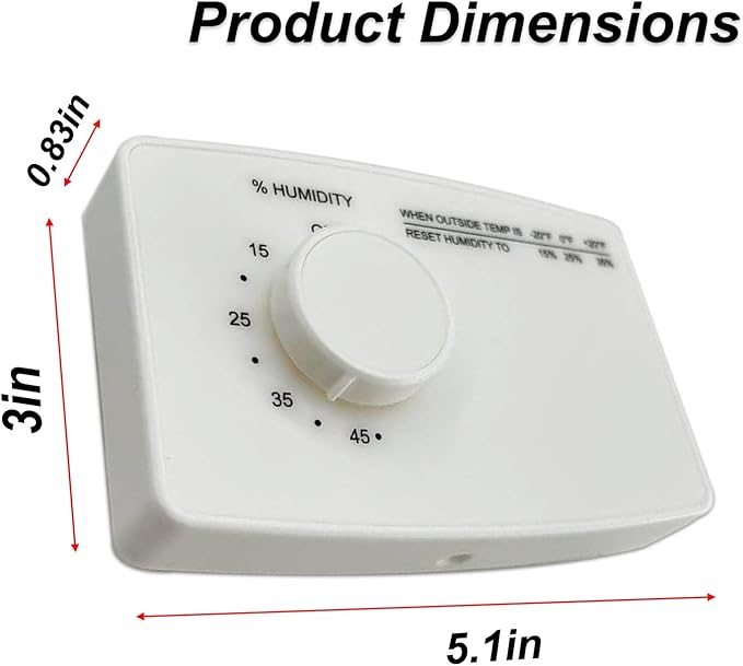 4655 Manual Digital Humidifier 24V AC Control Switch Replacement for Whole House Humidifier and Wall Mounted or Pipe Humidifier White - Image 3