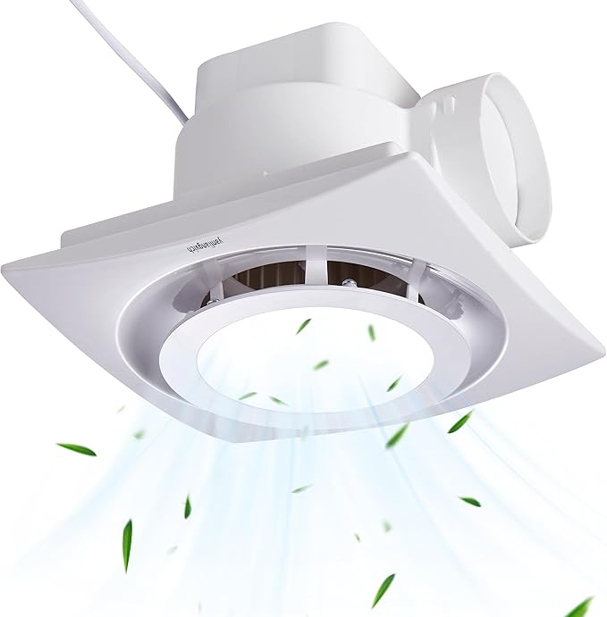 Bathroom Exhaust Fan with Light, 8 Inch Bathroom Ventilation Fan, 110 CFM 1.0 Sones Quiet Exhaust Fan For Home, Exhaust Ventilation Fan Light Combo Ceiling Mount by yanliangvich