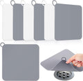 Yinkin 6 Pcs Drain Covers to Keep Bugs Out Silicone Shower Floor Tub Stoppers Bathtub Drain Stoppers Sewer Anti-Odor Mats Deodorizing Plugs for Bathroom(7.87 x 7.87 Inch,Square,Grey and White) by Yinkin