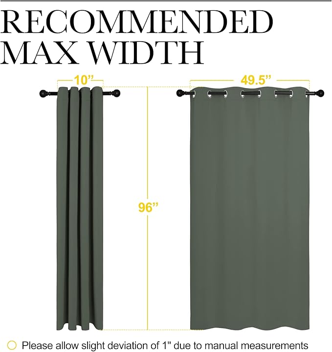 NICETOWN Dark Mallard Blackout Draperies Curtains - Pair of Grommet Top Thermal Insulated Blackout Decorative Curtains for Thanksgiving Day & Christmas Decor(55 inches Wide by 96 inches Long) - Image 7