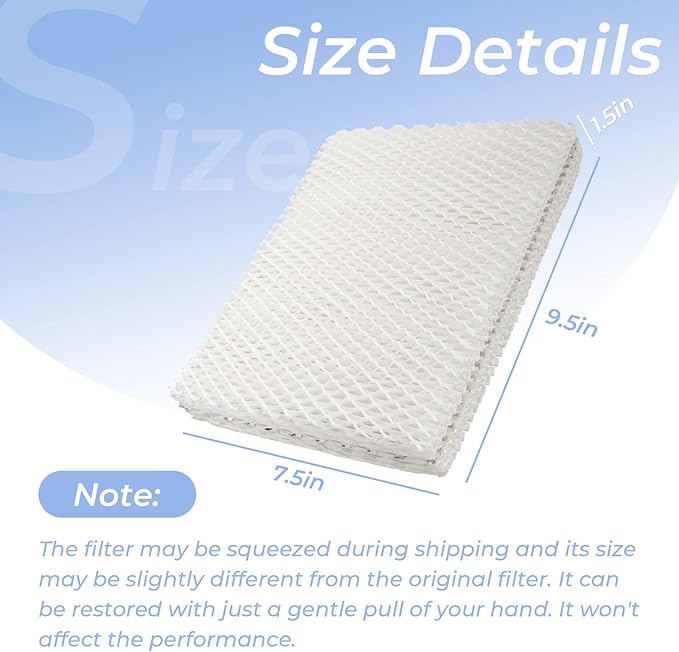 ANTOBLE 2 Pack MD1-0002 Replacement Humidifier Wick Humidifier Filters Compatible with Vornado MD1-0001 MD1-0002 MD1-1002 EVAP1 EVAP3 EVAP40 EVAP50 Humidifier - Image 6