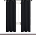 NICETOWN Bathroom Blackout Thermal Curtains and Drapes, Black Solid Thermal Insulated Grommet Blackout Drapery Panels for Window (2 Panels, 34 inches Wide by 72 inches Long, Black) by NICETOWN