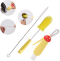 3 Pack Cleaner Brush Kit for Stanley, Bottle Cleaner Brush Set with Straw Brush Cleaner and Cup Lid Cleaning Brush for Stanley Cup, Tumbler Cups, Drinking Glass (Yellow) by Engorgio