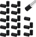 25 Pcs 5/32" (4 mm) Round Chair Leg Tips Caps, Silicone Rubber Furniture Leg Floor Protectors, Reduce Noise Folding Metal Chair Leg Cap Replacement for Bar Stool Leg Patio Indoor, Black by BOPOREAE