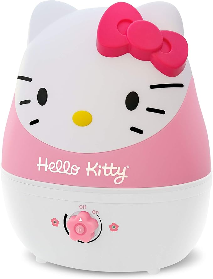 Crane Adorables Ultrasonic Humidifiers for Bedroom and Baby Nursery, 1 Gallon Cool Mist Air Humidifier for Large Room or Kid's Room, Humidifier Filters Optional, Hello Kitty by Crane