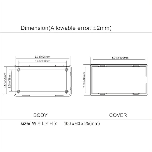 LeMotech Project Box 5 Pieces ABS Plastic Electrical Project Case Small Junction Box for Electronics White 3.94 x 2.36 x 0.98 inch (100 x 60 x 25 mm) - Image 7