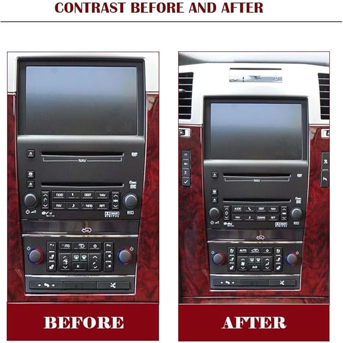AC & Radio Button Repair Stickers Compatible with 2007-2014 Cadillac Escalade EXT ESV Climate Control and Multimedia Radio Button Repair Decal Stickers - Image 2