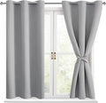 Hiasan Short Blackout Curtains for Bedroom - Thermal Insulated & Light Blocking Window Curtains for Living Room, 2 Drape Panels Sewn with Tiebacks, Turquoise, 42 x 45 Inch by Hiasan