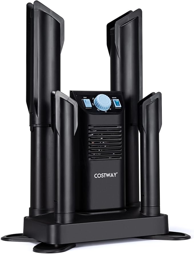 COSTWAY Boot Dryer, Shoe Dryers with 180 Mins Timer & Heating Blower, Ozone Disinfection, Extendable Design, Electric Shoe and Boot Warmer for Work Boots, Ski, Glove, Hats, Black by COSTWAY