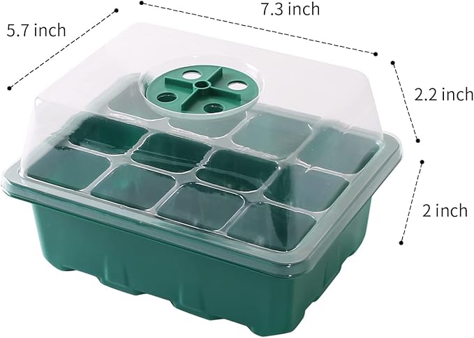 3 Pack Seed Starter Tray with Humidity Dome and Base (36 Cells Total), Plant Germination Kit for Seeds Growing Starting, Mini Seedling Propagator Small Greenhouse, Reusable Garden Supplies - Image 5