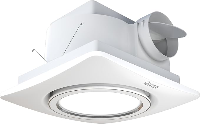 Bathroom Exhaust Fan with Light, 12 INCH, Upgraded Quiet Circular Vent Fans with LED Light, 141 CFM, for Bathroom, Office, Home by VENTIRIBathroomExhaustFan