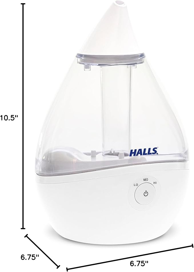 Crane x HALLS Droplet Ultrasonic Small Air Humidifiers for Bedroom and Office, 0.5 Gallon Cool Mist Humidifier for Plants and Home, Humidifier Filters Optional - Image 6