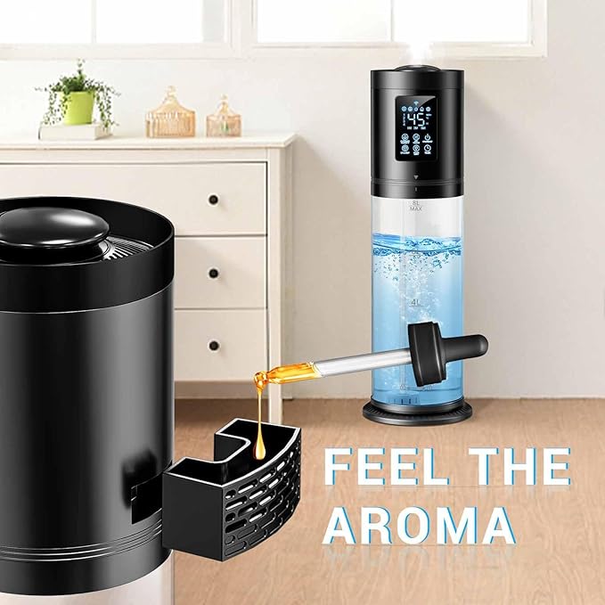 8L/2.1 Gal Humidifiers for Bedroom Large Room, 4 Levels Cool Mist Humidifier with Clear Tank, 7 Color Lights Essential Oil Diffuser with 16H Timer, Top Fill Air Humidifier for Home Plants Office - Image 5