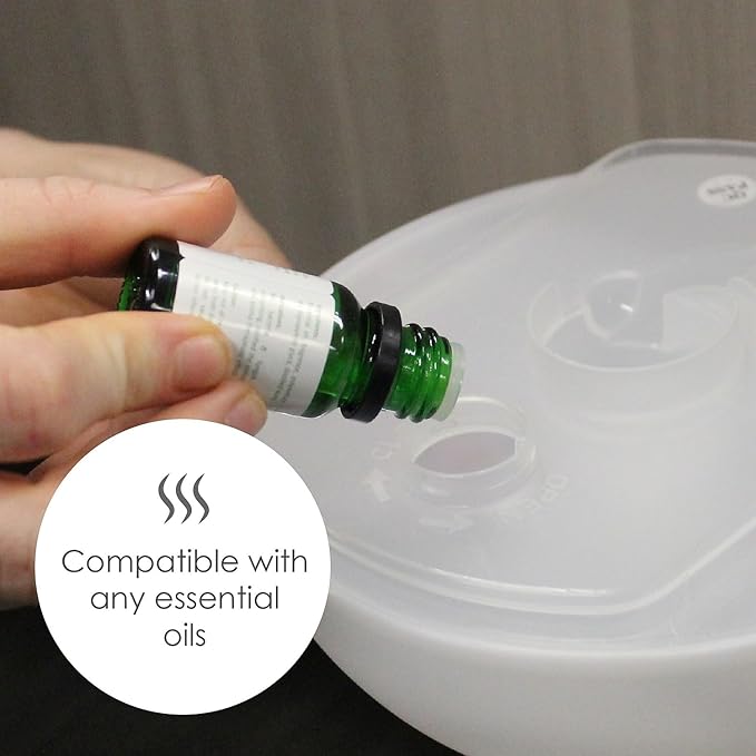 Crane Portable Ultrasonic Travel Humidifier & Aroma Diffuser – 0.2 Gallon Cool Mist, No Filter Required, Optional Essential Oil Tray, Whisper-Quiet for Babies, Travel, & Small Rooms (White) - Image 7