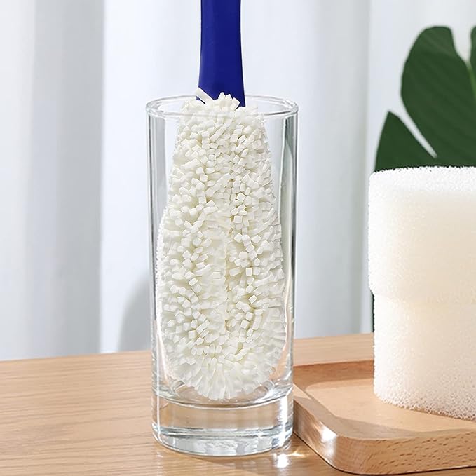 KUWAN Bottle Cleaning Brush Multi-Function Household Tools Flexible Bottle Scourer for Some Decanters, Goblets, Glasses, Cups (Middle Length) - Image 4