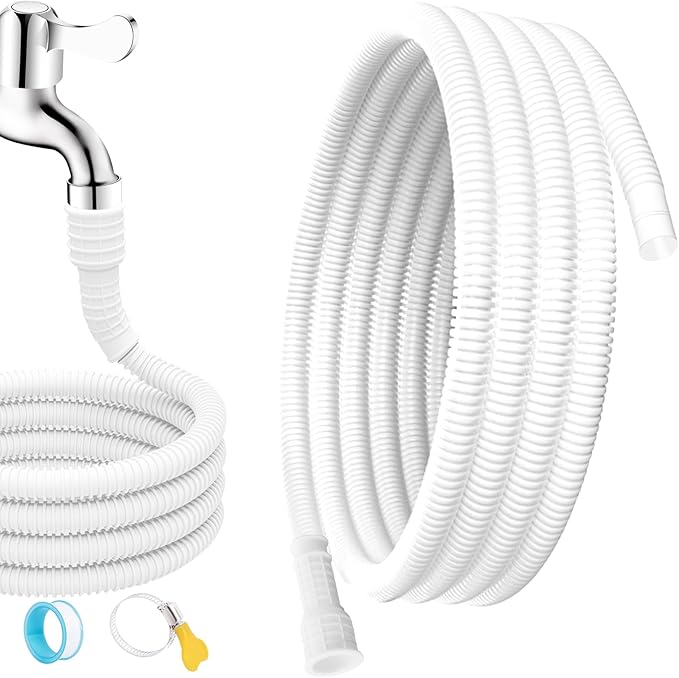 Universal Dehumidifier Drain Hose 10 Feet Air Conditioner Hose with Cut-Table Rubber Adapter Connect Clamp and Teflon Tape, Drain Pipe for Dehumidifiers, Air Conditioners by Sankoly