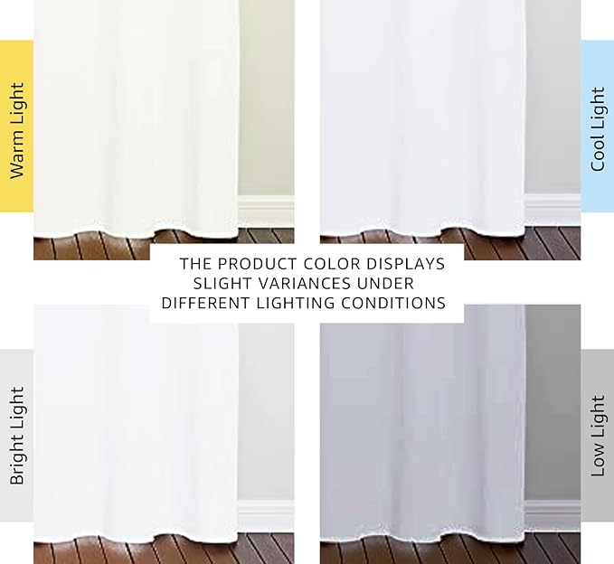 NICETOWN Window Treatment Curtain Set - 50% Light Reducing Drapes for Living Room, Curtain Panels for Patio Door (2 Panels, 42 inches x 84 inches, Pure White) - Image 3