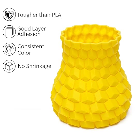 INLAND Micro Center PLA+ 3D Printing Filament 1.75mm - PLA Pro Dimensional Accuracy +/- 0.03 mm - 1kg Cardboard Spool (2.2 lbs) (1 Pack Yellow, 1.75mm) - Image 2