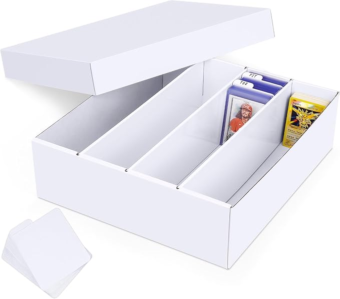 Trading Card Storage Box, 3200 Count Cardboard Storage Box with Divider for Sports, Tcg, Mtg Card(1 Pack) by Leyzan