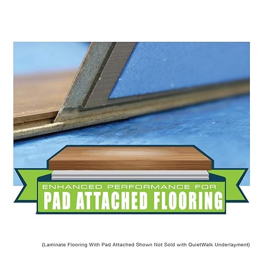 QuietWalk Underlayment 100 sq ft – 3 mm Thick – for Laminate & Hardwood Floors – Approved for Pre-Attached Pad – Recycled Fiber – Floating Install – Sound & Moisture Barrier – Made in USA - Image 12