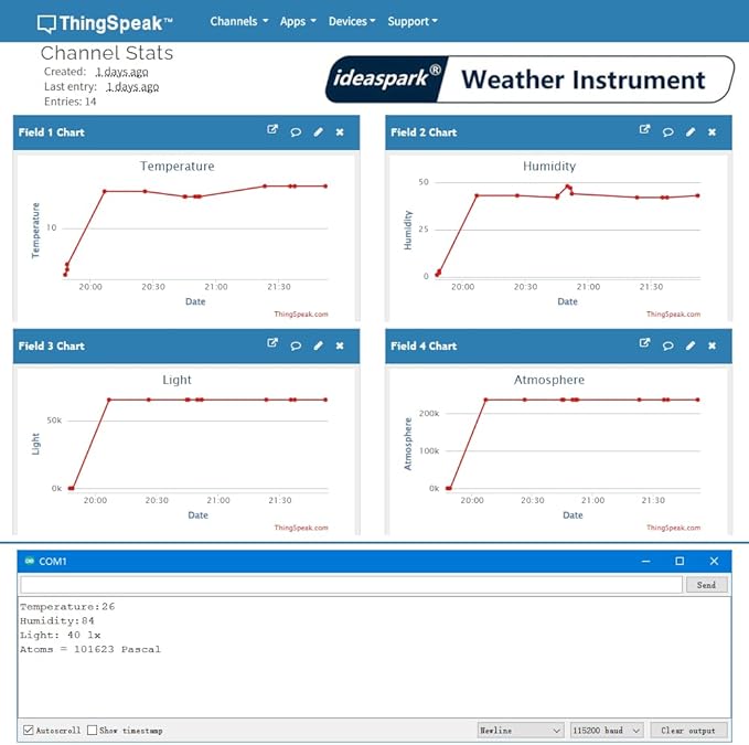 ESP8266 Weather Station and Weather Instrument Kit,NodeMCU ESP8266 Integrated 0.96'' OLED Board DHT-11 Temperature Humidity BMP-180 Atmospheric Pressure BH1750 Light Sensor for Arduino IoT Starter - Image 6