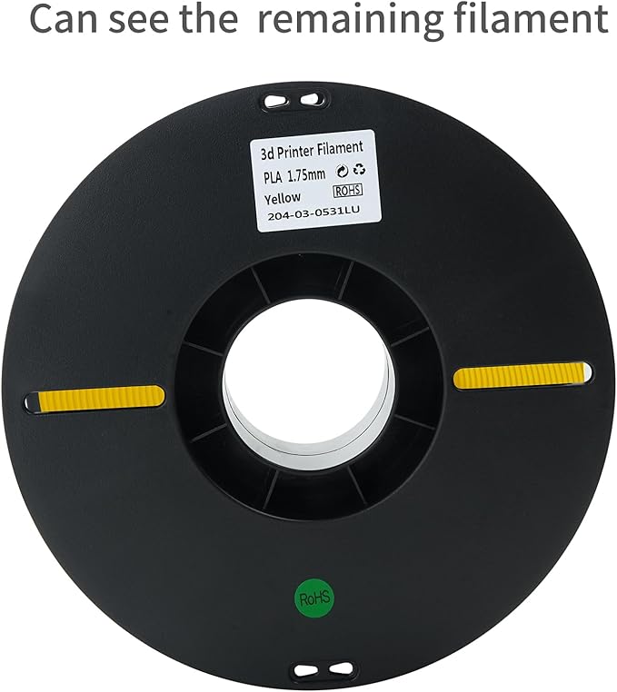 PLA 3D Printer Filament, Dimensional Accuracy +/- 0.02 mm, 1 kg Spool(2.2lbs), 1.75 mm，Yellow - Image 6