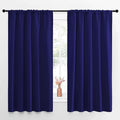 NICETOWN Curtains Blackout Draperies - Modern Design Thermal Insulated Solid Rod Pocket Top Blackout Drapes for Kid's Bedroom, Window Coverings (Navy Blue, 1 Pair, 52 x 63 inches) by NICETOWN
