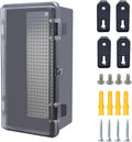 Junction Box, Hinged Black Clear Cover IP67 Waterproof ABS Project Box with Mounting Plate Electrical Box Enclosure with Wall Bracket 10.6 x 5.1 x 4.3inch(270x130x110mm) by Otdorpatio