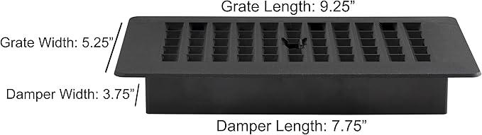 Decor Grates PL408-BLK-10 Louvered Plastic Floor Register, Black Finish, 10 Pack - Image 4
