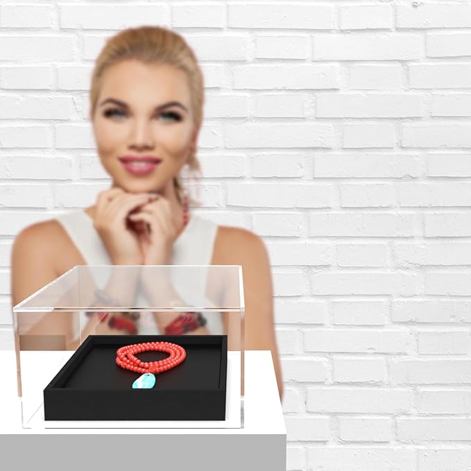 Clear Acrylic Display Box Countertop Showcase Bin 7" x 7.25" x 4" Inch Merchandise Storage No Lid with One Open Side Square Flippable Cubby for Retail Stores and Expos by Marketing Holders - Image 7