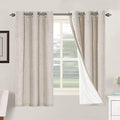 H.VERSAILTEX Primitive Linen Curtains 100% Blackout Curtain Drapes Burlap Curtains with White Thermal Insulated Liner, Grommet Top Drapes Living Room/Bedroom (2 Panels, 42 x 63 Inch, Natural) by HVERSAILTEX