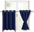 Hiasan RV Blackout Curtains for Bedroom, 52 x 36 Inches Long - Thermal Insulated & Light Blocking Window Curtains for Living Room, 2 Drape Panels Sewn with Tiebacks, Navy Blue by Hiasan