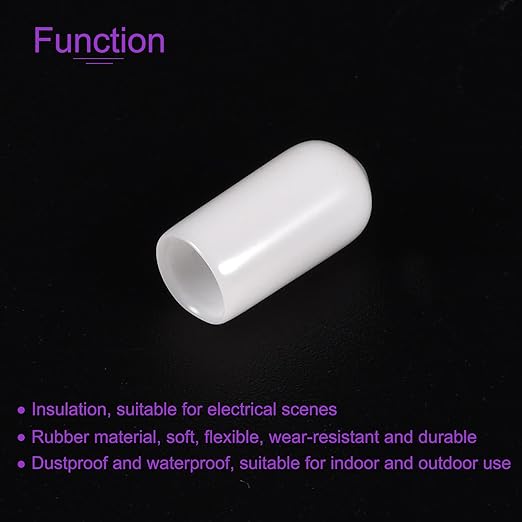DMiotech 100 Pack 6mm ID White Screw Thread Protectors Rubber End Caps Bolt Covers for Screw Bolt Furniture Pipe - Image 5