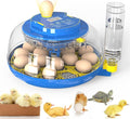 Smart 18-Egg Incubator for Hobbyists, Full-Stage Adaptive Humidity (Dual-Bottle) & Temp Control, Custom-Interval Auto Egg Turn & Auto Stop, Adjustable Incubation Days, Candler by ZEMIROCHARGE