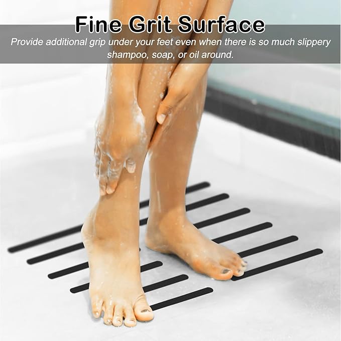S&X Non Slip Safety Stickers,Gritty Textured Slip-Resistant Treads,0.75-Inch by 11-Inch,12 Strips Per Pack (Black) - Image 2