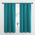 NICETOWN Peacock Blue Blackout Curtains Panels for Window, Thermal Insulated Rod Pocket Blackout Drapes/Draperies for Living Room (2 Panels, W34 x L63 inches) by NICETOWN