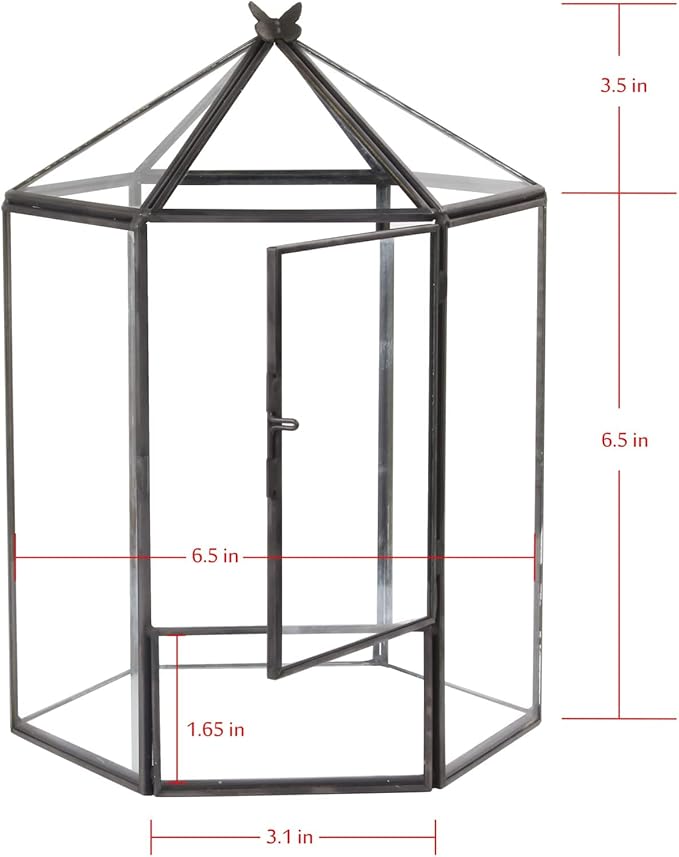 ELEGANTLIFE Glass Geometric Plant Terrarium,Succulent & Air Planter for Home Garden Office Decoration,No Plants(Black Hexagonal) - Image 3