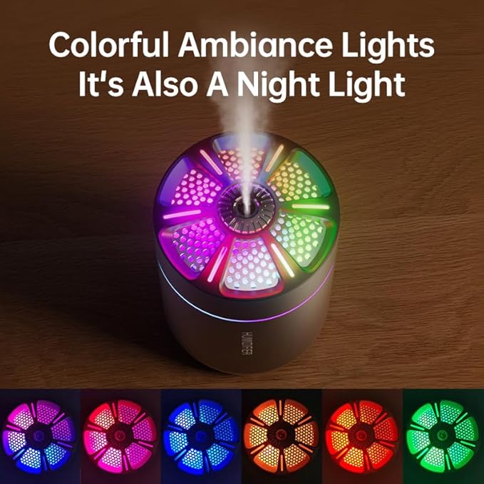 180ml Portable Small Humidifier with Colorful LED Night Light, USB Personal Desktop Humidifier for Car Home Office Travel, Auto Shut-Off, 2 Mist Modes, Super Quiet - Image 9