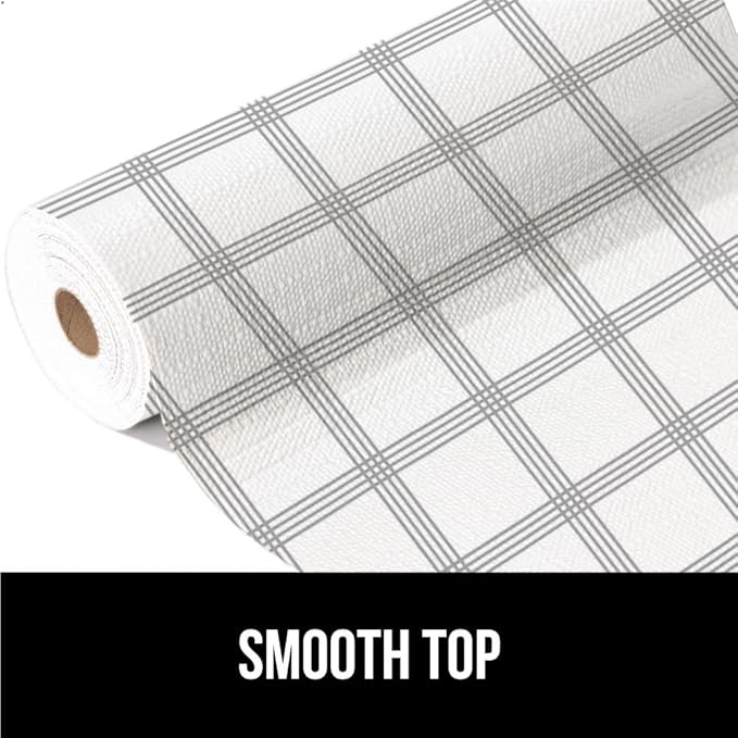 GORILLA GRIP DripGuard Shelf Liner, Non-Adhesive Drawer and Kitchen Cabinet Protector, Strong Grip Slip Resistant Underside, Smooth Surface Liners for Cabinets Bathroom Closets 17.5x240 In Gray Stripe - Image 9