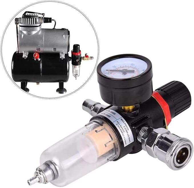 1/4" BSP Air Compressor Moisture Filter Trap Oil Water Separator Regulator Lubricator - Image 5