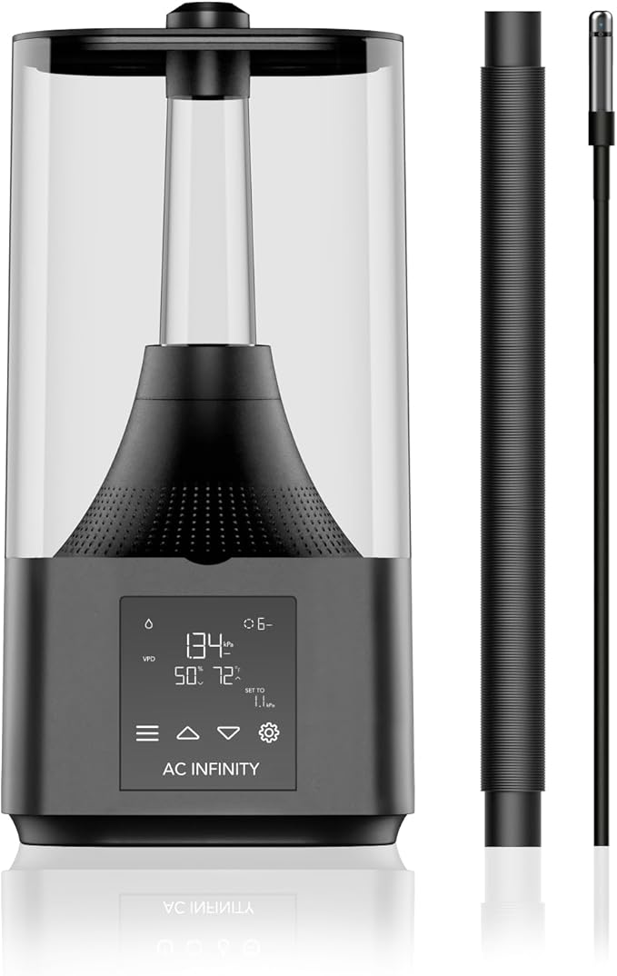 AC Infinity CLOUDFORGE T3, Plant Humidifier 4.5L with VPD Humidity Controls, 10-Level Precision Vaporizer, Extendable Targeting Hose and No-Leak Seal for Grow Tents by ACInfinity