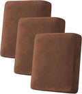 H.VERSAILTEX Velvet Stretch Couch Cushion Cover Plush Cushion Slipcover for Sofa Cushion Furniture Protector Seat Cushion Sofa Cover (3 Piece Sofa Cushion Covers, Caramel) by HVERSAILTEX